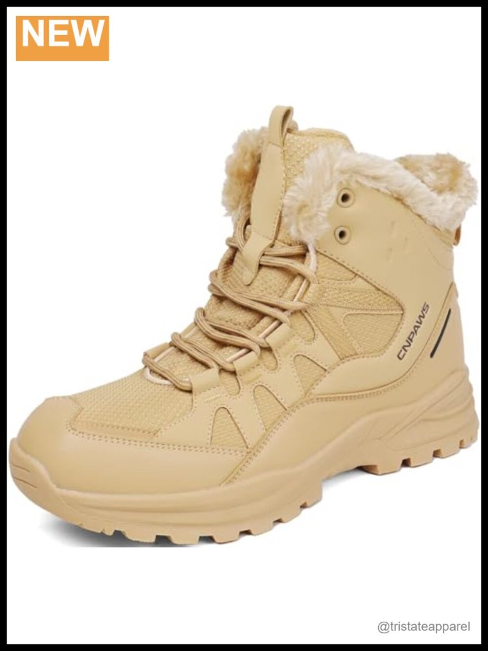 Men's Waterproof Snow Boots Warm Hiking Winter Shoes Lace-Up